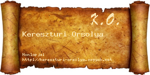 Kereszturi Orsolya névjegykártya